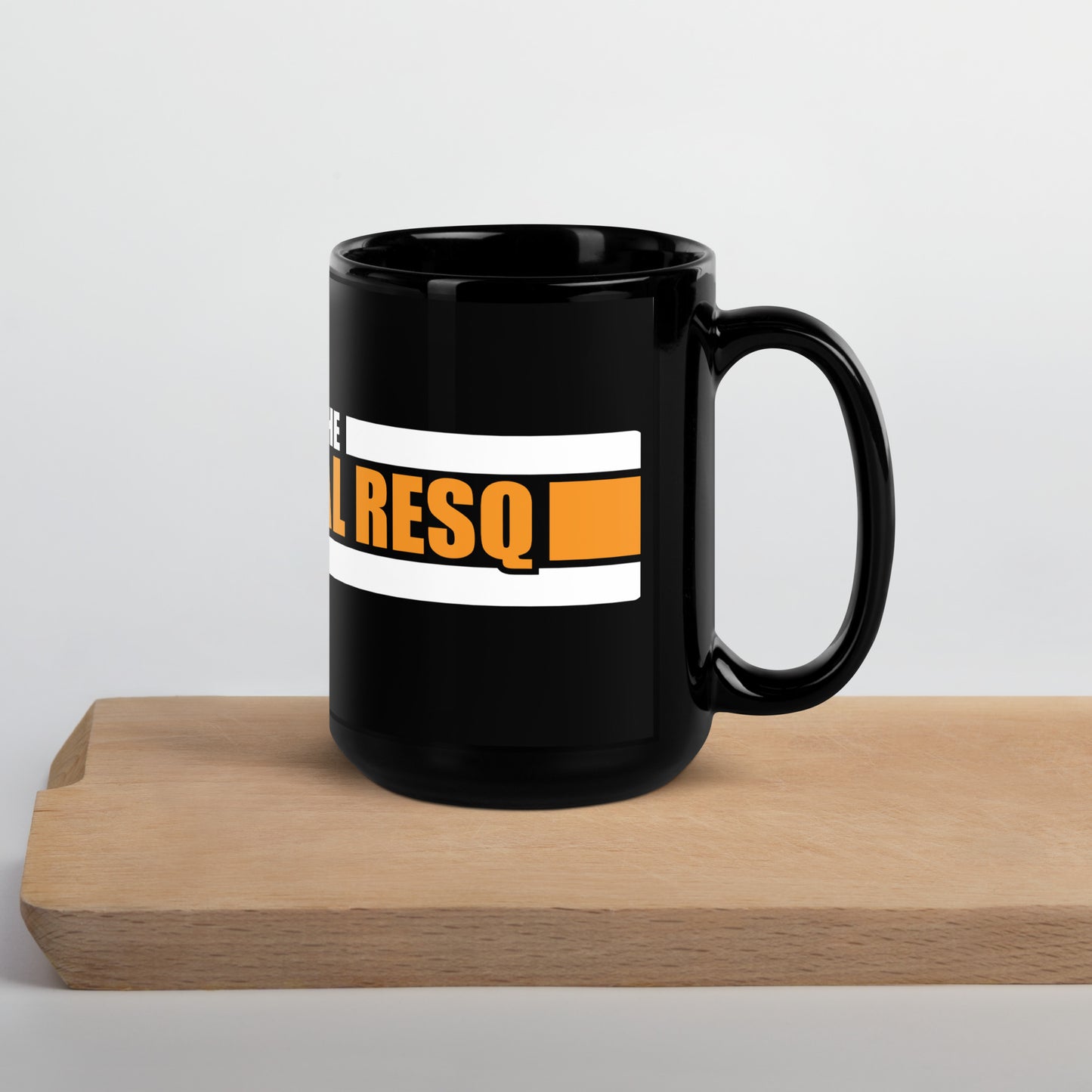 The Real ResQ Black Glossy Mug